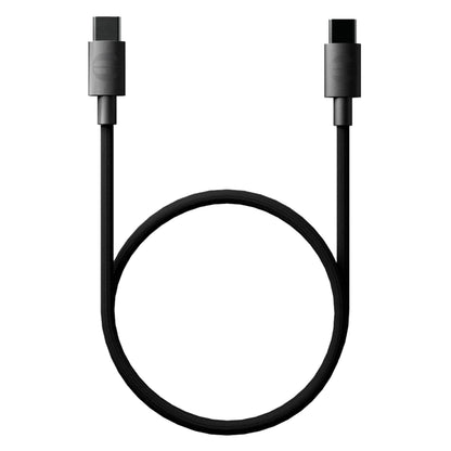 Sort flettet USB-C til USB-C-kabel med mørkt metalstik, kompatibel med Atonemo Streamplayer netværksstreamer eller AirPlay-adapter.