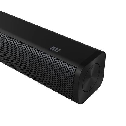 Xiaomi Soundbar 2.0 30W sort mesh front, endeknapper, MI logo på top, stereo lyd.