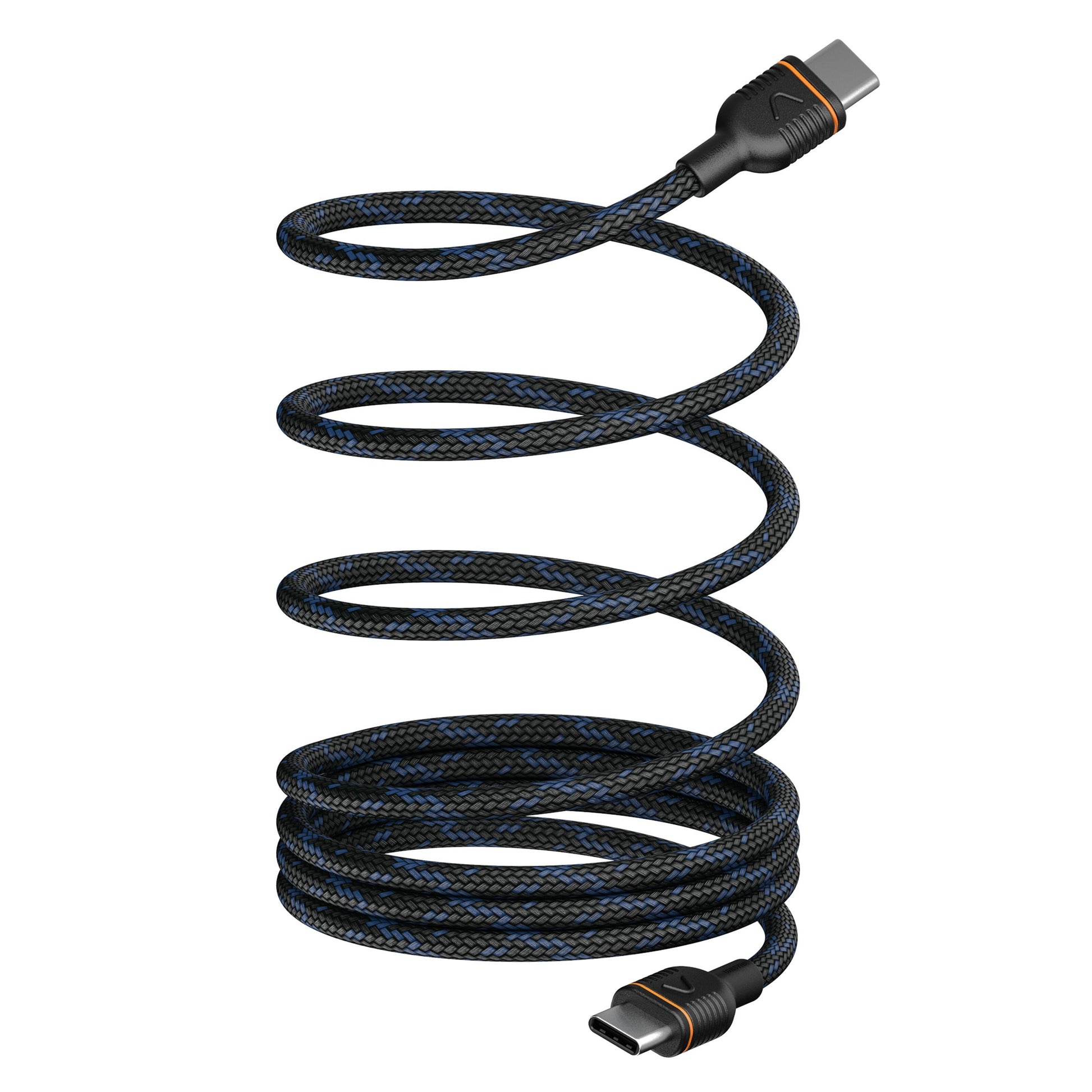 Unisynk Magnetisk USB-C-kabel 1 m sort, spiralformet med magnetisk organisering, understøtter 240 W opladning.