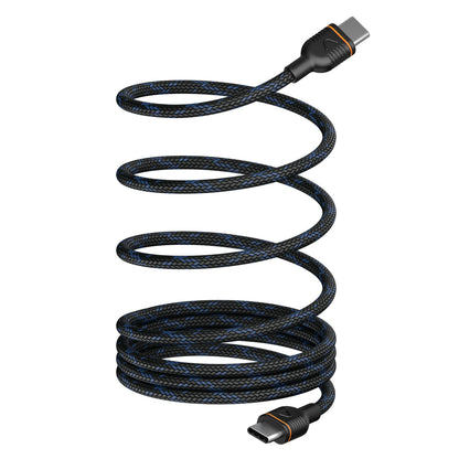 Unisynk Magnetisk USB-C-kabel 1 m sort, spiralformet med magnetisk organisering, understøtter 240 W opladning.