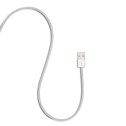 Linocell USB-A til USB-C 2.0 kabel 0,5 m flettet hvid, holdbar tekstur, understøtter 60 W opladning, S-formet med synlig USB-stik.