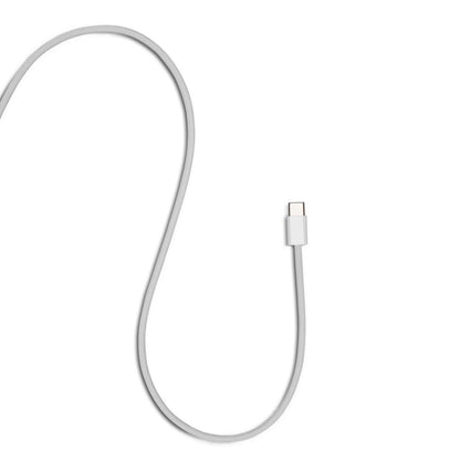 Flettet USB-A til USB-C 2.0 kabel hvid 0,5 m, synligt USB-C-stik til højre, understøtter opladning op til 60 W.