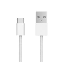 Linocell Flettet USB-A til USB-C 2.0-kabel - Hvid - 1 m