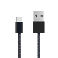 Linocell Flettet USB-A til USB-C 2.0-kabel - Sort - 1 m