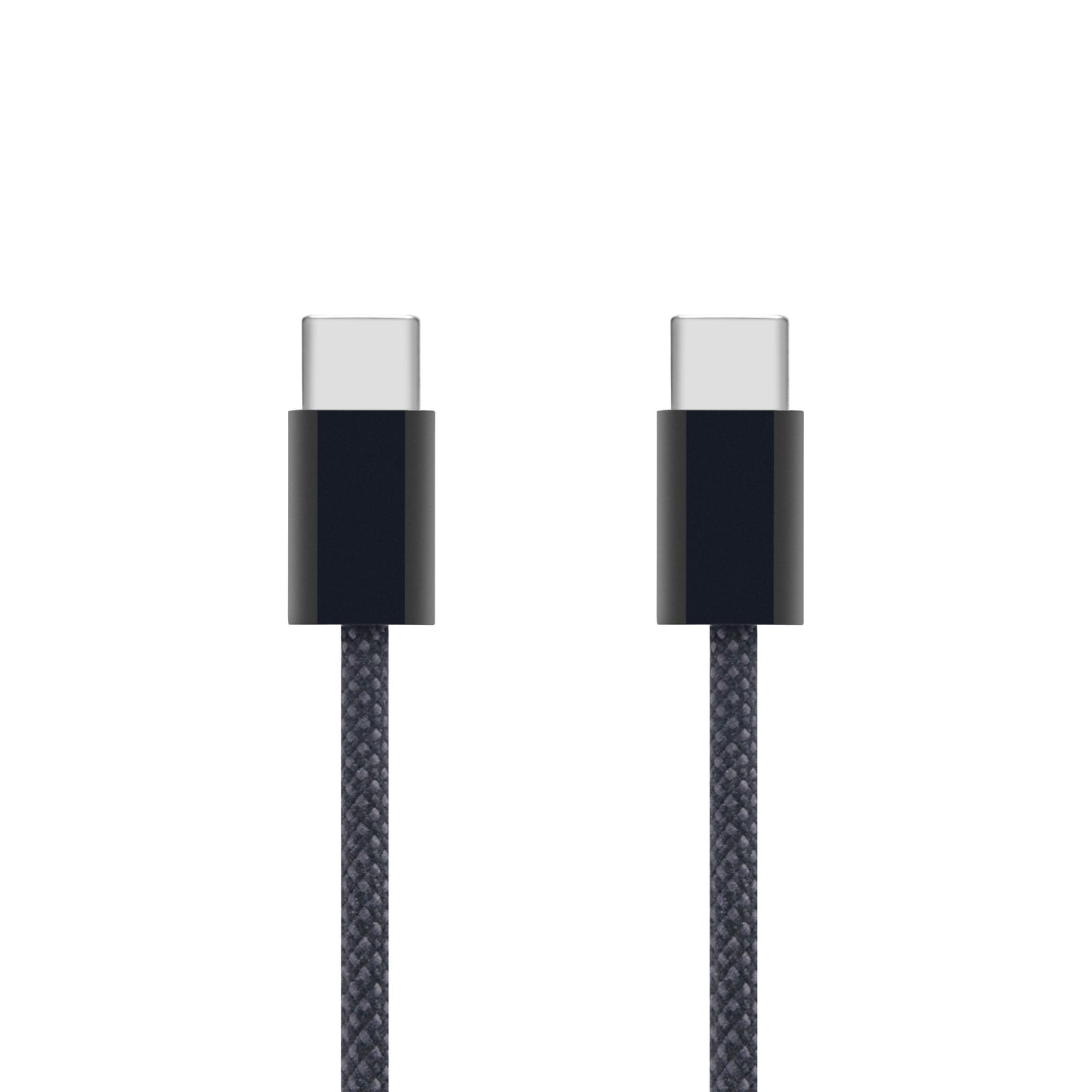 2 slags flettede USB-C 2.0-kabler 0,5 m med synlige stikkender, understøtter 60W opladning.