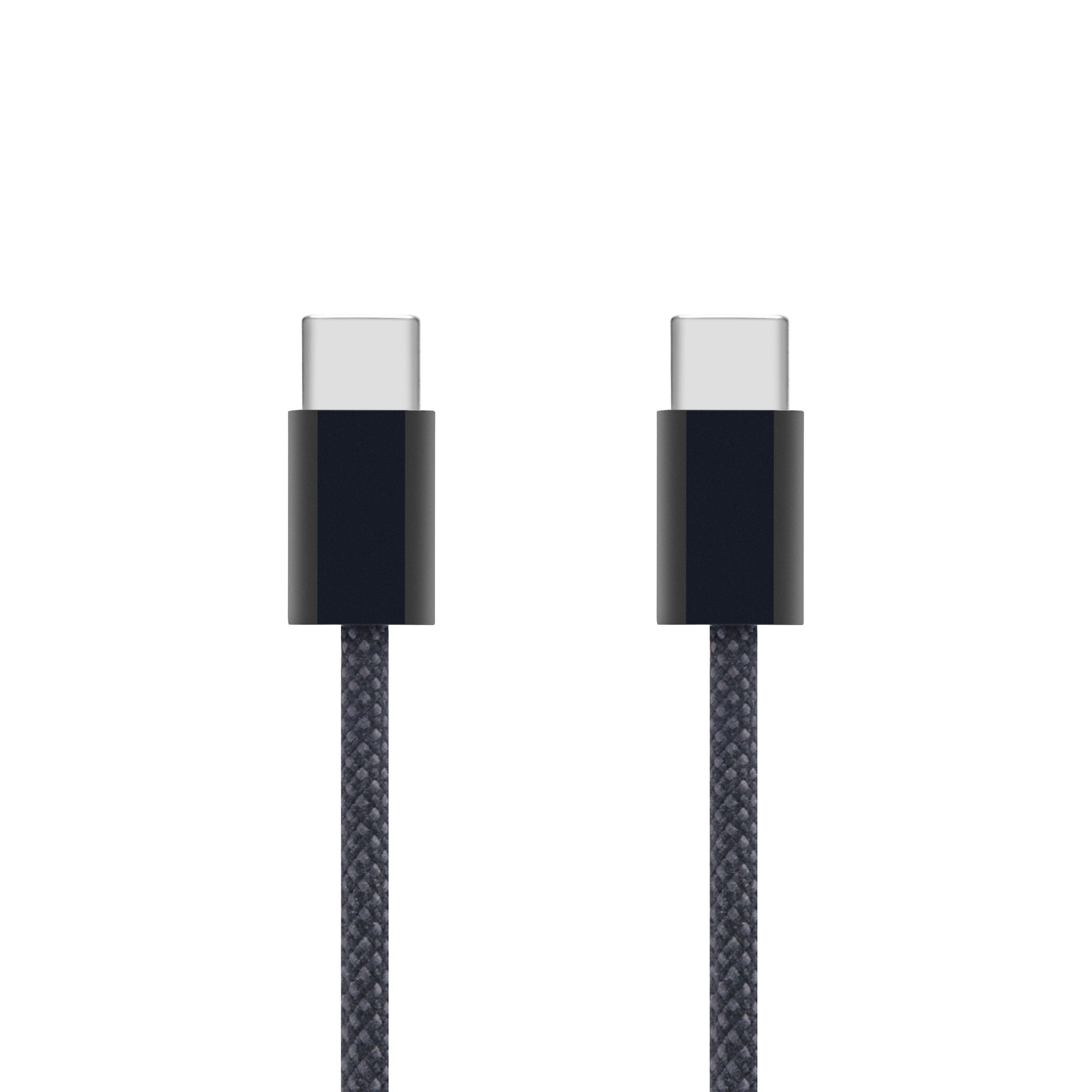 2 slags flettede USB-C 2.0-kabler 0,5 m med synlige stikkender, understøtter 60W opladning.