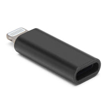 USB-C til Lightning-adapter sort med Lightning-stik og USB-C-port, MFi-certificeret.