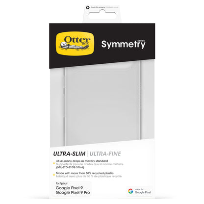 Otterbox Symmetry Clear cover til Google Pixel 9/9 Pro, gennemsigtig, ultra-tynd, militær dropbeskyttelse, >50 genbrugsplast.