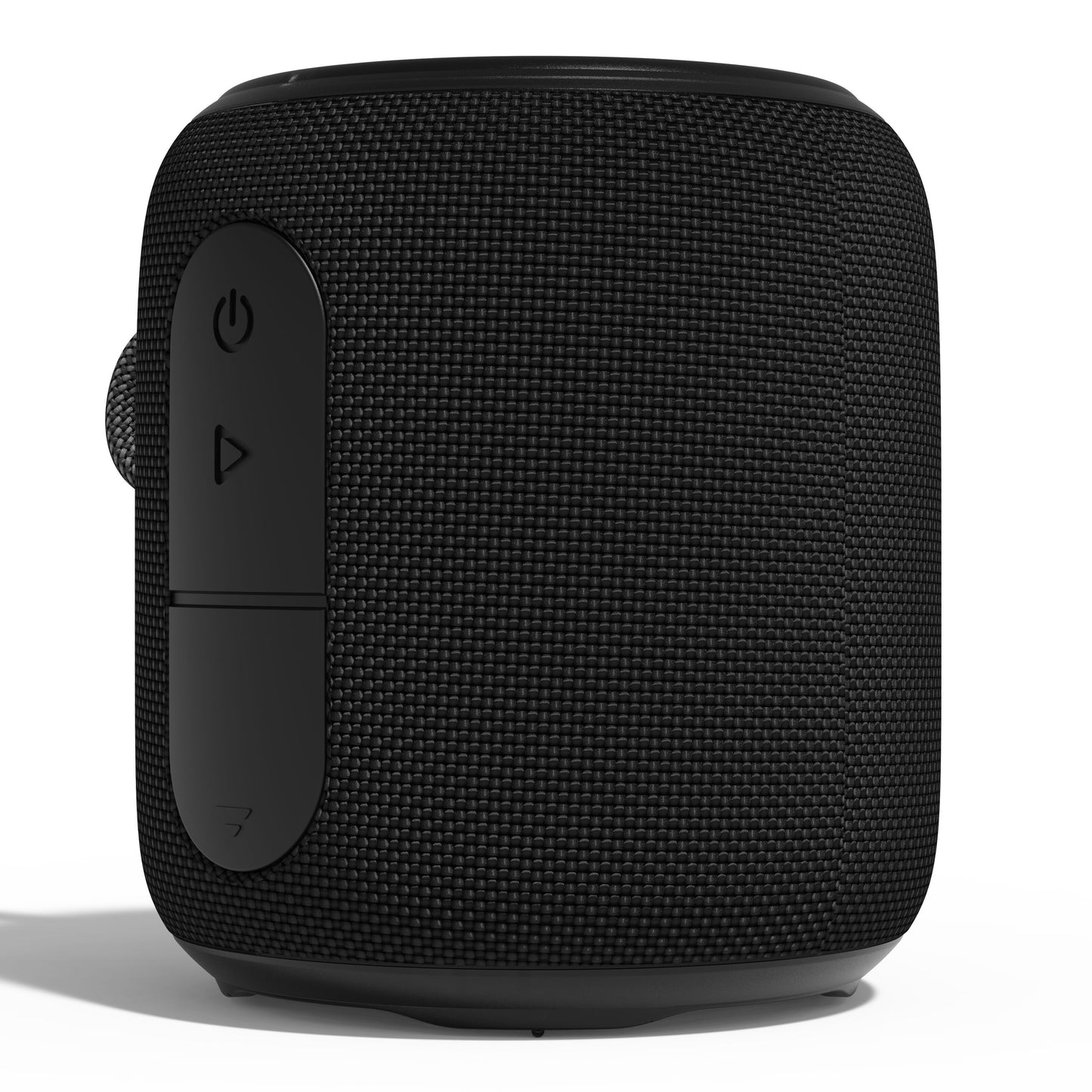 Nomadelic Loud 705 vandtæt Bluetooth-højttaler sort, Bluetooth 5.0, store sideknapper, IPX7, stofoverflade.