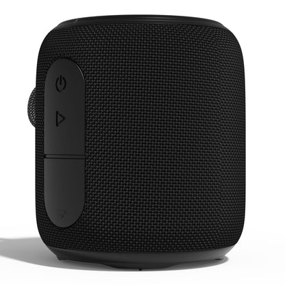 Nomadelic Loud 705 vandtæt Bluetooth-højttaler sort, Bluetooth 5.0, store sideknapper, IPX7, stofoverflade.
