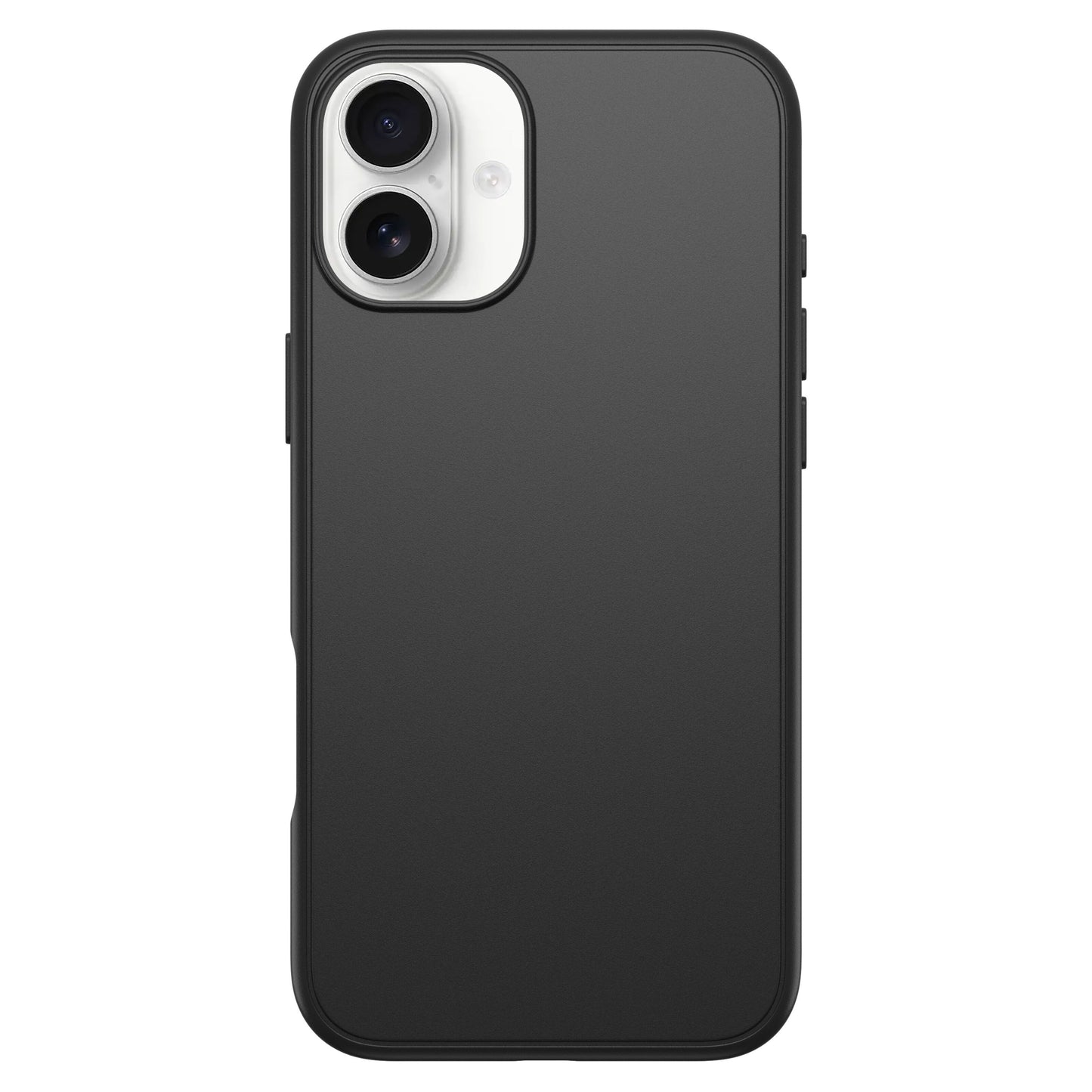Otterbox Symmetry MagSafe cover til iPhone 16 Plus sort, mat finish, forhøjede kanter ved dobbelt kamera, DROP+ certificeret.