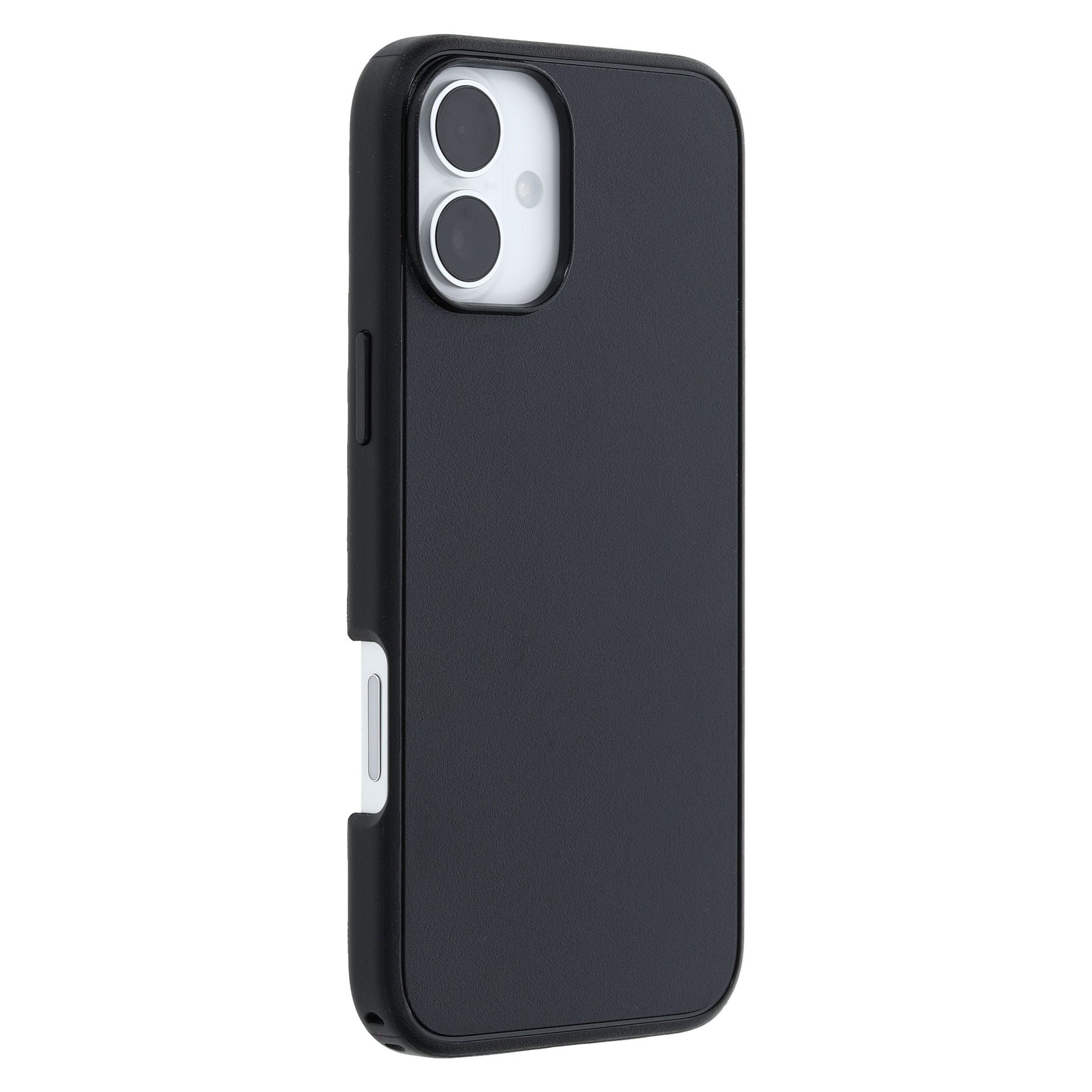 Otterbox Symmetry MagSafe cover til iPhone 16 Plus sort med præcise udskæringer til kamera, knapper og porte, DROP+ beskyttelse.
