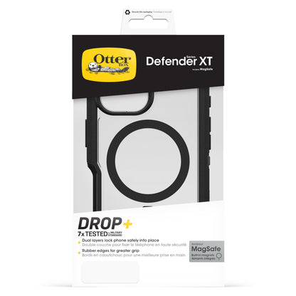 Otterbox Defender XT Dark Side cover til iPhone 16, sort/hvid emballage med DROP+, MagSafe, dobbelt lag, synlig MagSafe-ring.