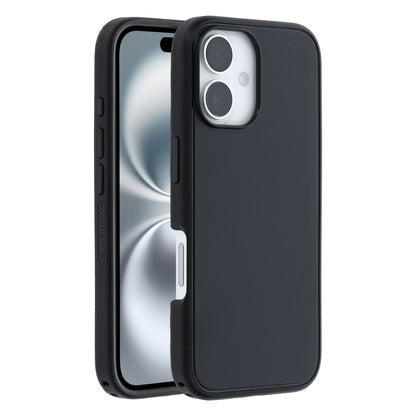 Otterbox Symmetry Magsafe cover i sort til iPhone 16, til bagkameraer, DROP+ certificering, vist for/bagside.