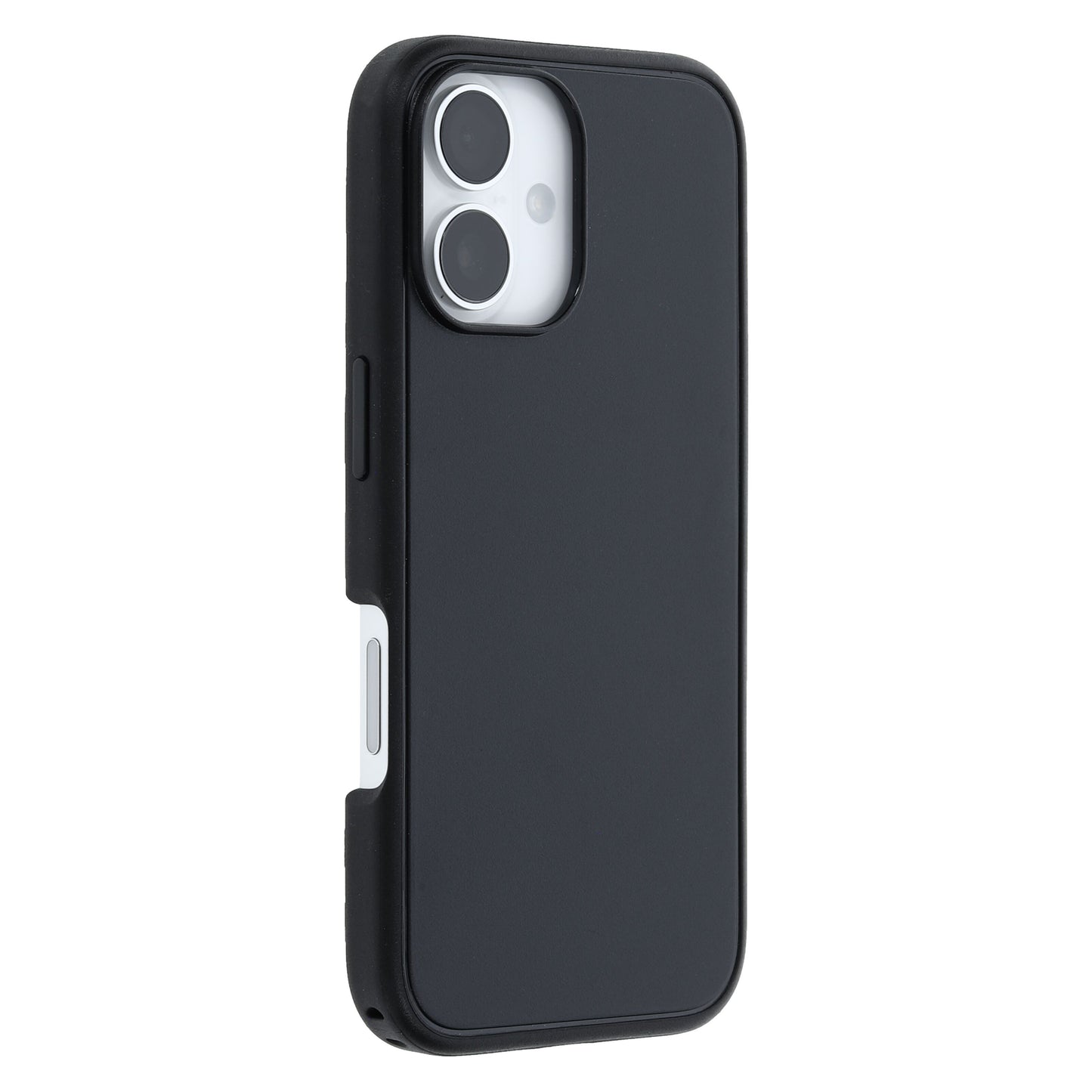 Otterbox Symmetry MagSafe cover til iPhone 16 sort, DROP+ certificeret, mat finish, dobbelte bagkameraer, afrundede kanter.