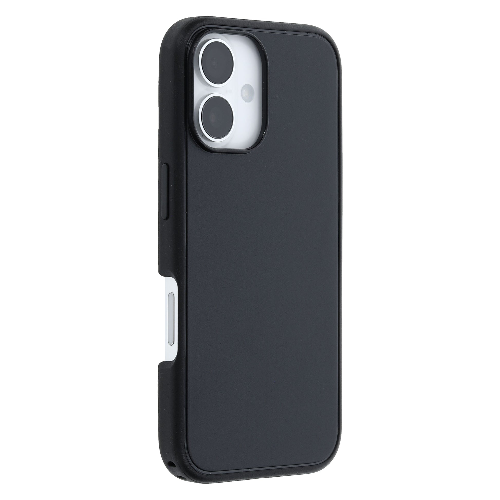 Otterbox Symmetry MagSafe cover til iPhone 16 sort, DROP+ certificeret, mat finish, dobbelte bagkameraer, afrundede kanter.