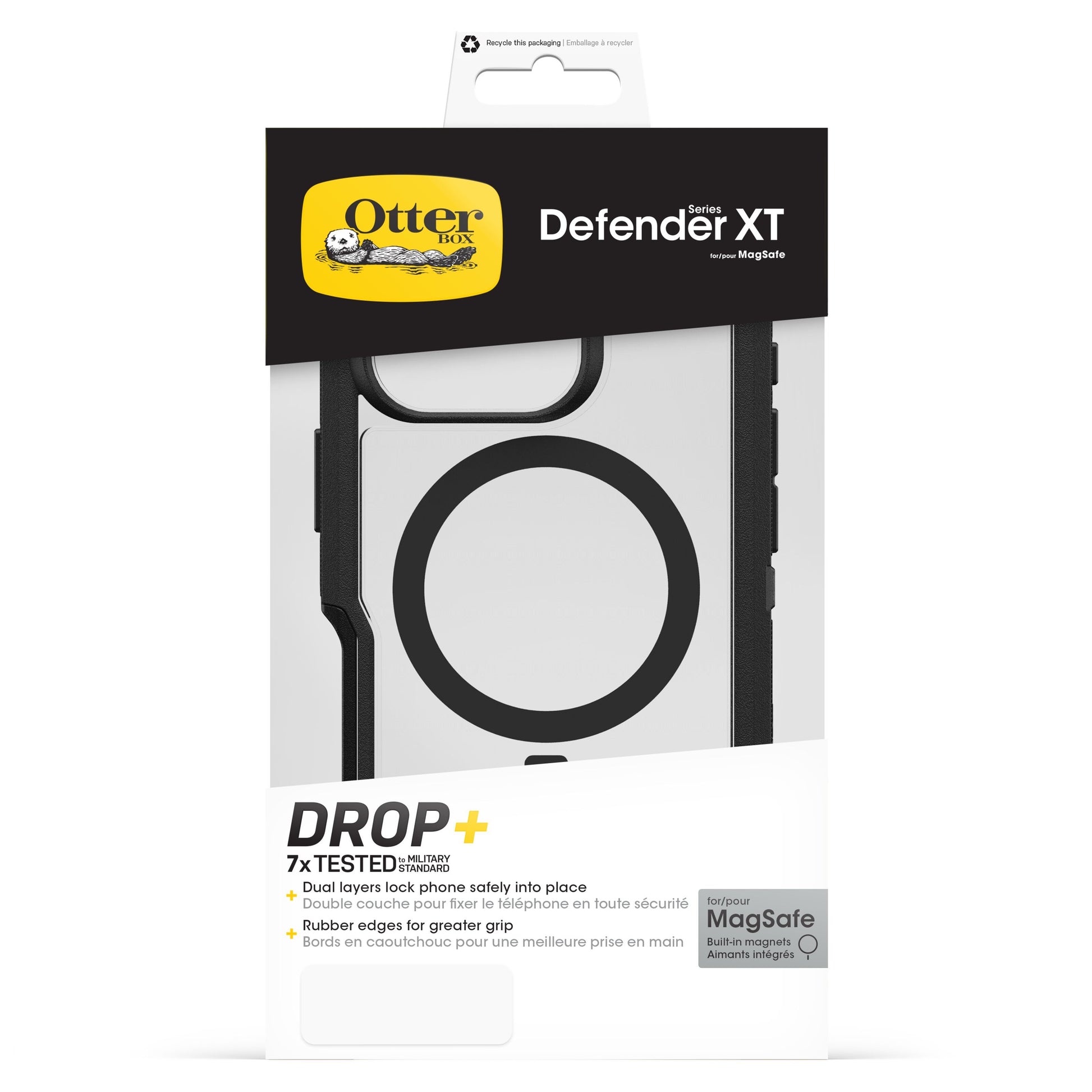 Otterbox Defender XT Dark Side cover til iPhone 16 Pro i emballage med MagSafe-kompatibilitet og forbedret greb.