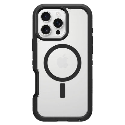 Otterbox Defender XT Dark Side cover til iPhone 16 Pro Max sort kant klar bagside MagSafe-grafik Apple-logo kameraudskæring.
