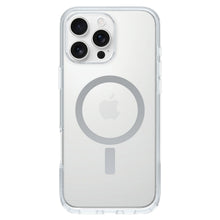 Otterbox Symmetry MagSafe cover til iPhone 16 Pro Max klar viser Apple-logo, tre kameraer og MagSafe-ring bagpå.
