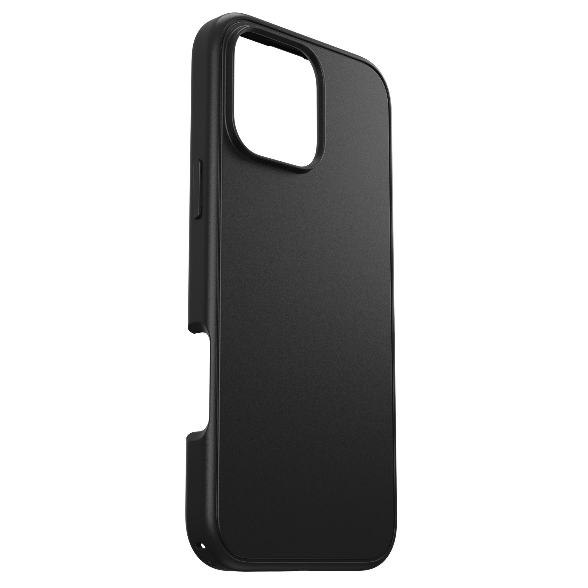 Otterbox Symmetry MagSafe cover til iPhone 16 Pro Max sort med udskæringer til kamera, knapper og opladerport.