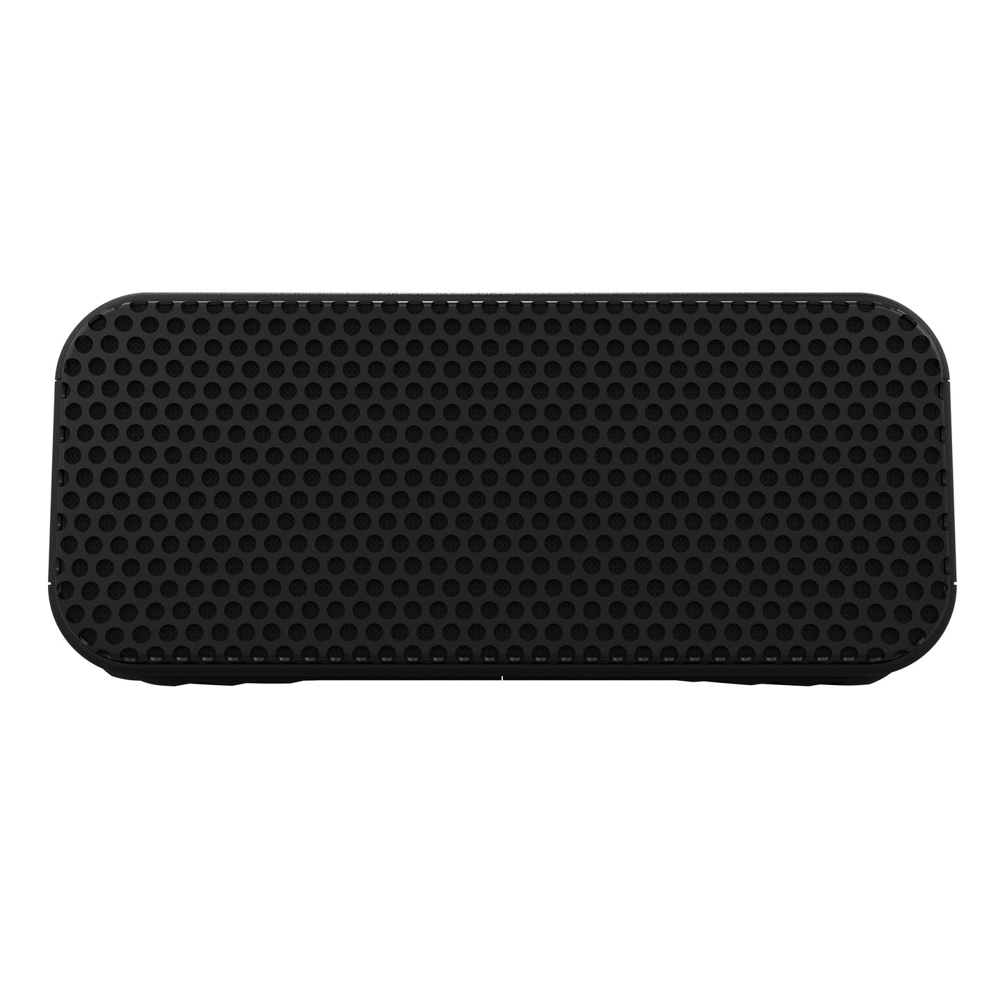Klipsch Nashville Bluetooth-højttaler sort, rektangulær med afrundede hjørner, perforeret front og 24 timers batteritid.
