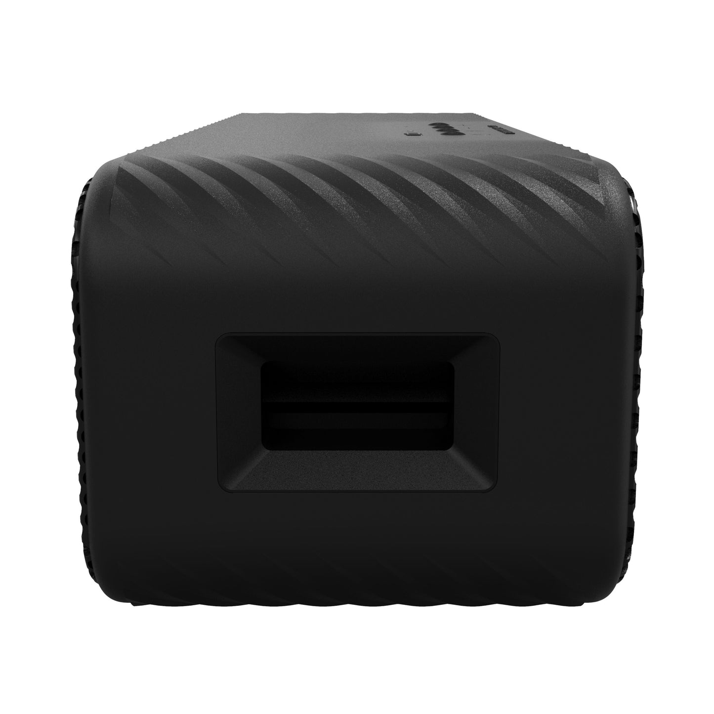 Klipsch Detroit Bluetooth-højttaler sort, rektangulær, tekstureret overflade, frontport, vandafvisende.