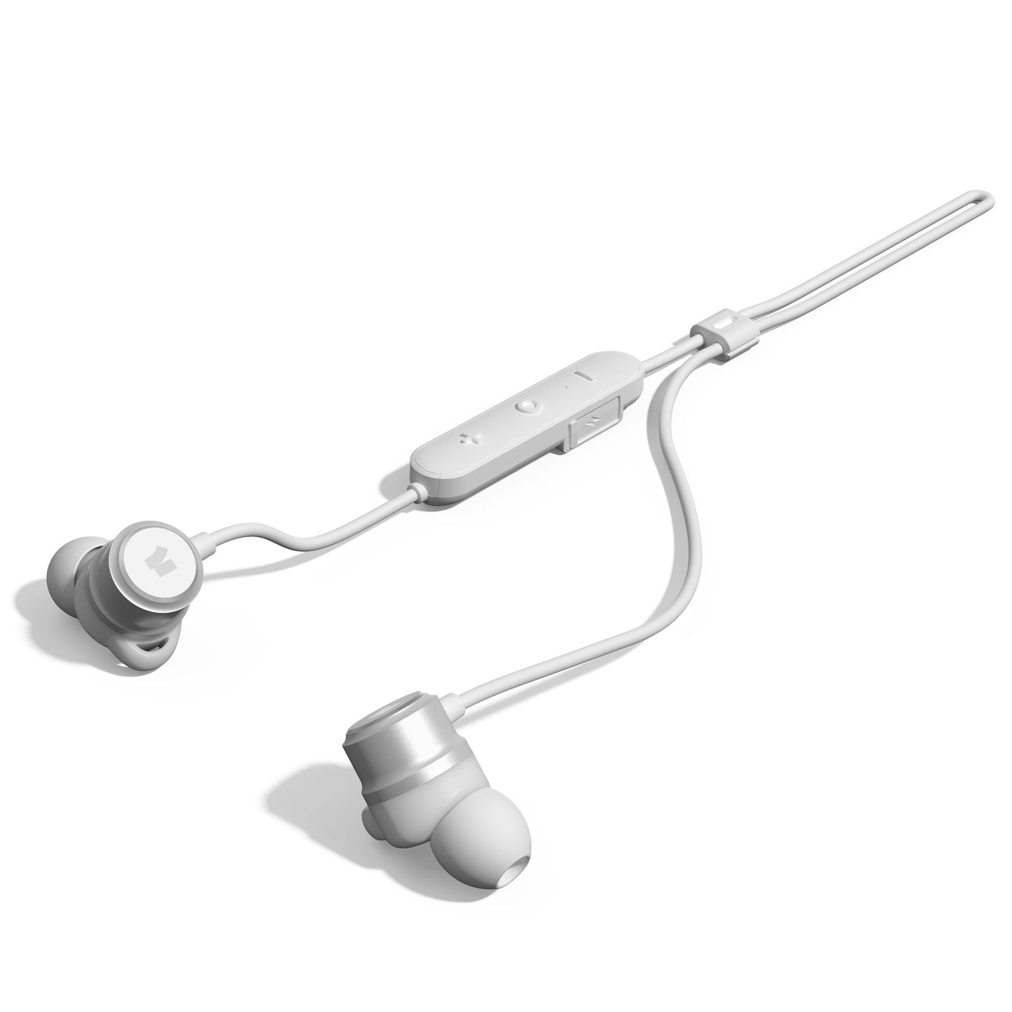 Nomadelic Solo 204 trådløse in-ear høretelefoner hvid, Bluetooth 5.4, silikonepropper, kontrolpanel, IPX5 vandtæt.