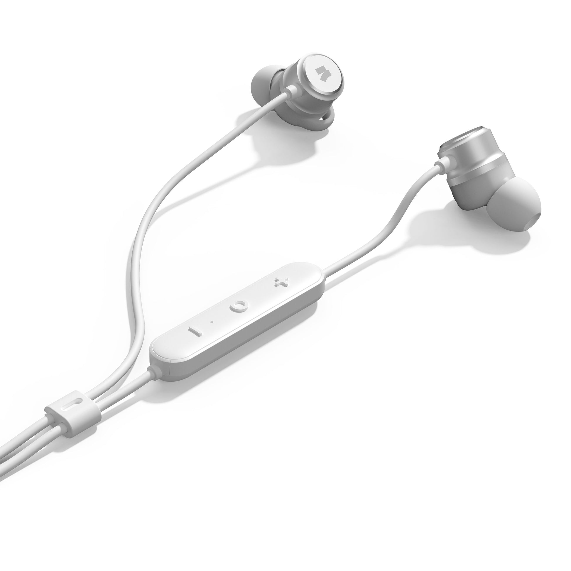Nomadelic trådløse in-ear hovedtelefoner Solo 204 hvid, Bluetooth 5.4, inline kontrol til lyd, play/pause og mikrofon.