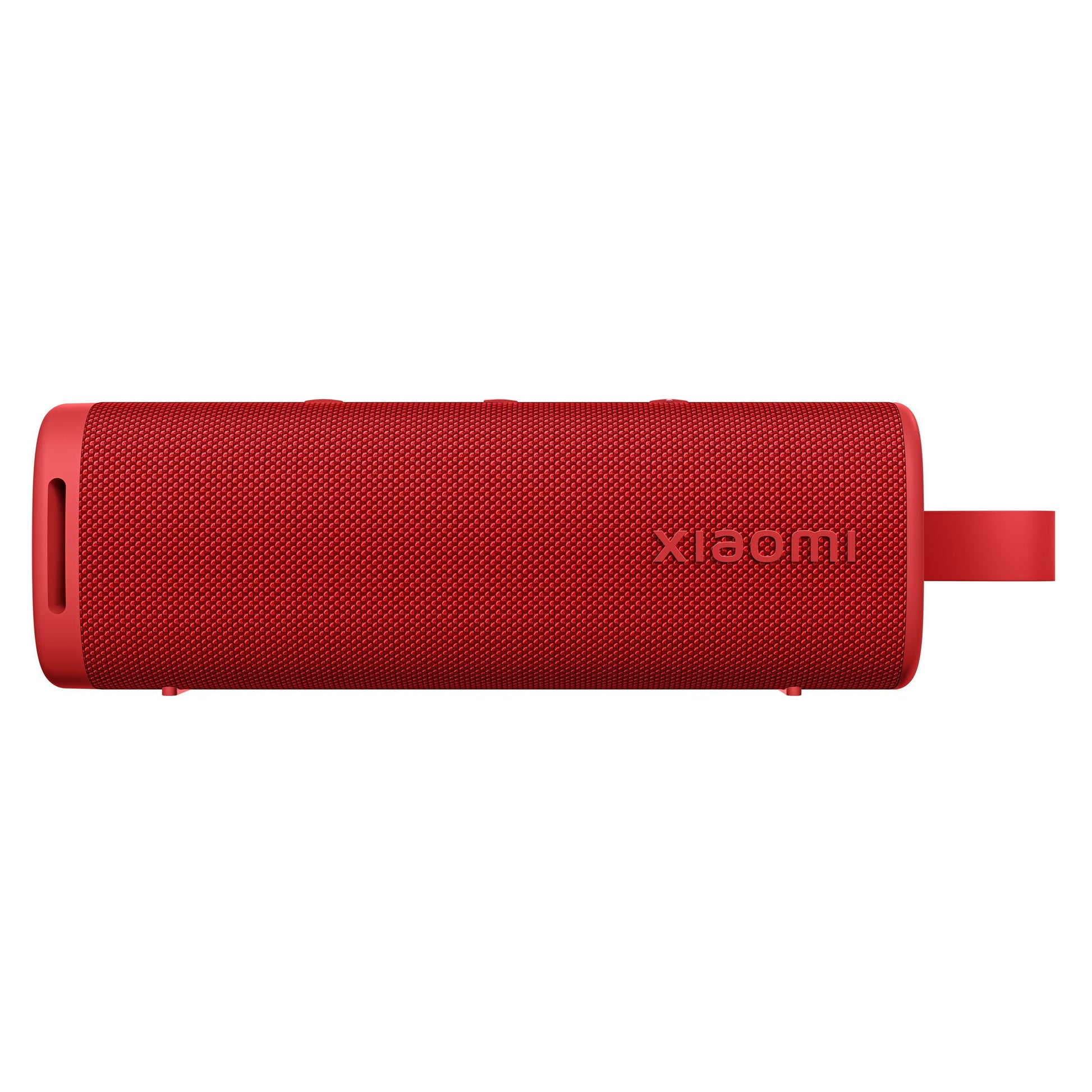 Xiaomi Bluetooth-højttaler 30W rød, mesh front, bærestrop højre side, topkontrolknapper, vandafvisende.