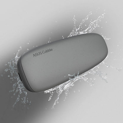 Asus Cobble SSD-kabinet M.2 grå med vandstænk, USB 3.2 Gen 2 støtte, fremhæver vandafvisende egenskaber.