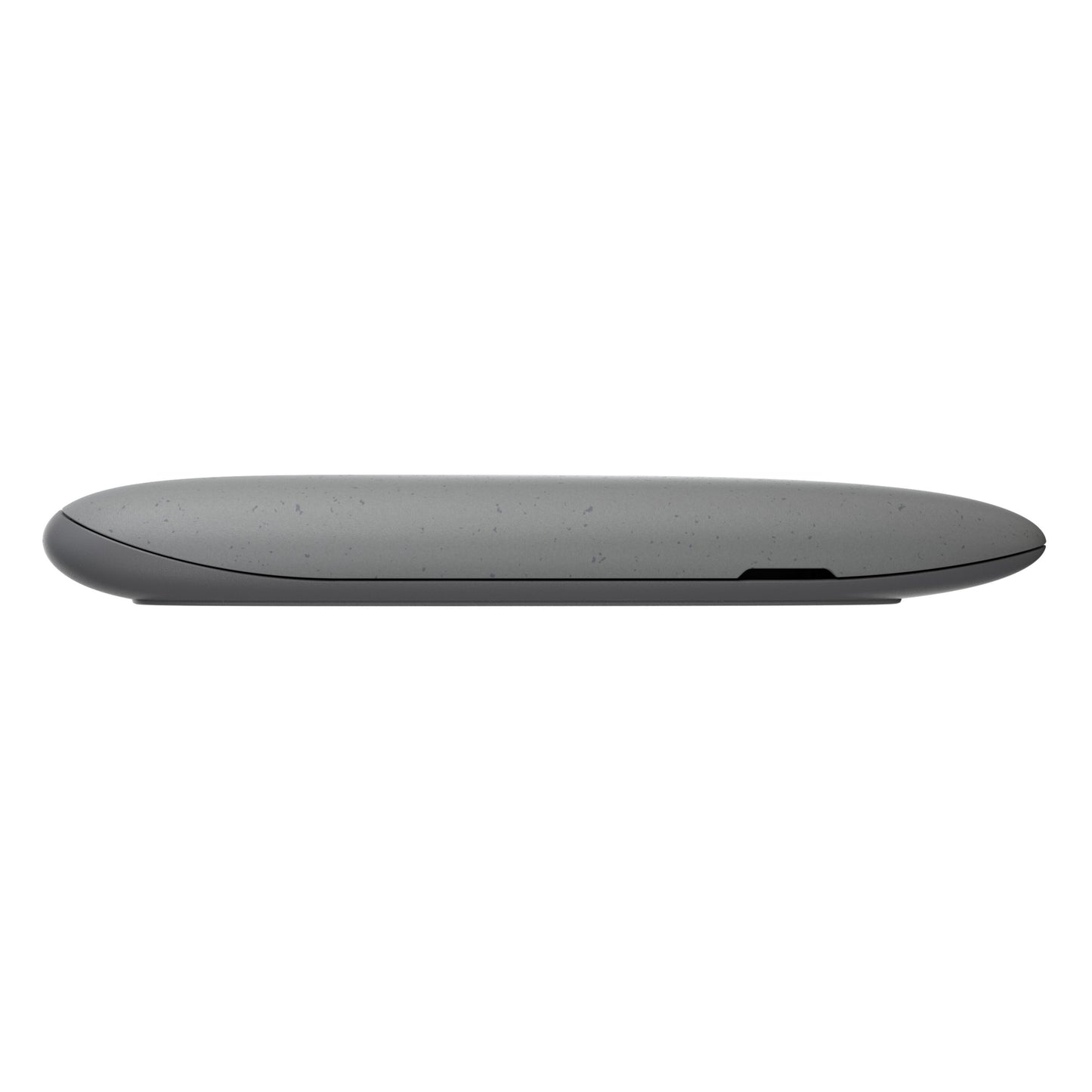 Trådløs mus grå set fra siden ved siden af Asus Cobble SSD-kabinet M.2 grå til ekstern lagring.