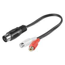 Goobay lydadapter DIN 5-pol han til 2x RCA hun, sort kabel 20 cm, stik: DIN han til RCA hun rød/hvid.