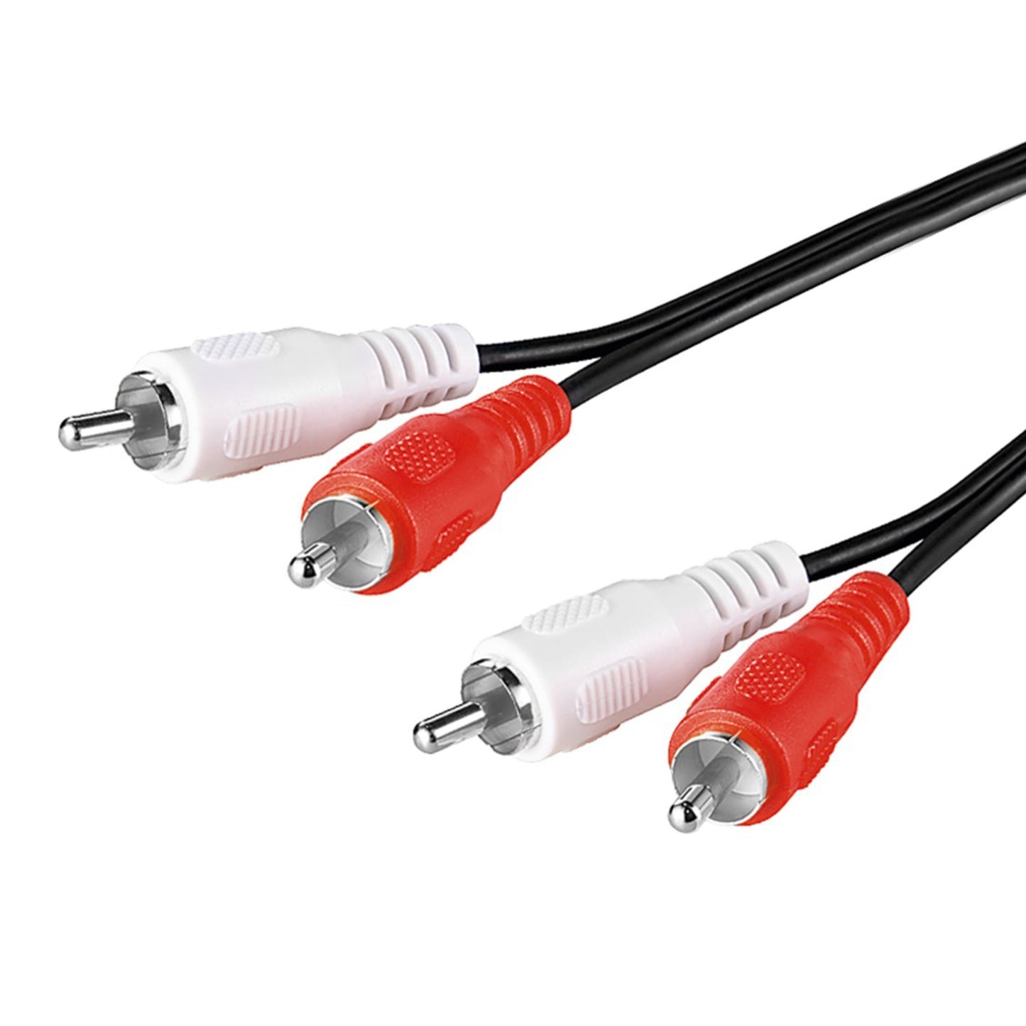 Goobay lydkabel 2x RCA, 10 meter, til par rød og hvid plastikstik.