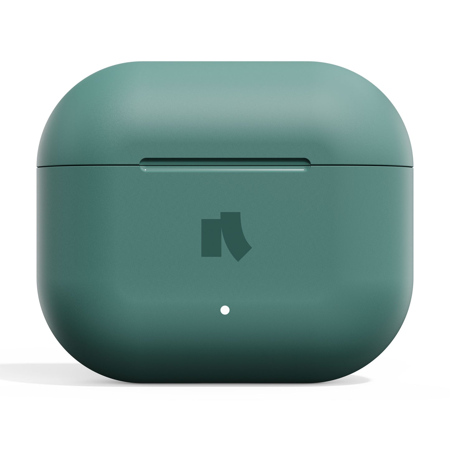 Nomadelic Solo 203 true wireless hovedtelefoner grøn med mat grøn opladeetui, Bluetooth 6.0, LED-indikator og logo foran.