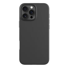 Plantebaseret mobilcover til iPhone 16 Pro Max Sort, mat sort, passer til triple bagkamera og flash.