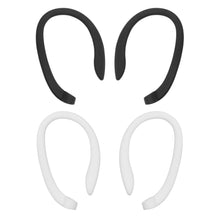 Linocell høretelefonkroge til stangmodeller 2-pak sort og hvid, kompatibel med in-ear hovedtelefoner.