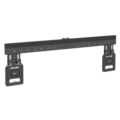 Vægbeslag XL sort, justerbart med målemarkeringer og dobbelte firkantede monteringsplader til 43-100" TV.