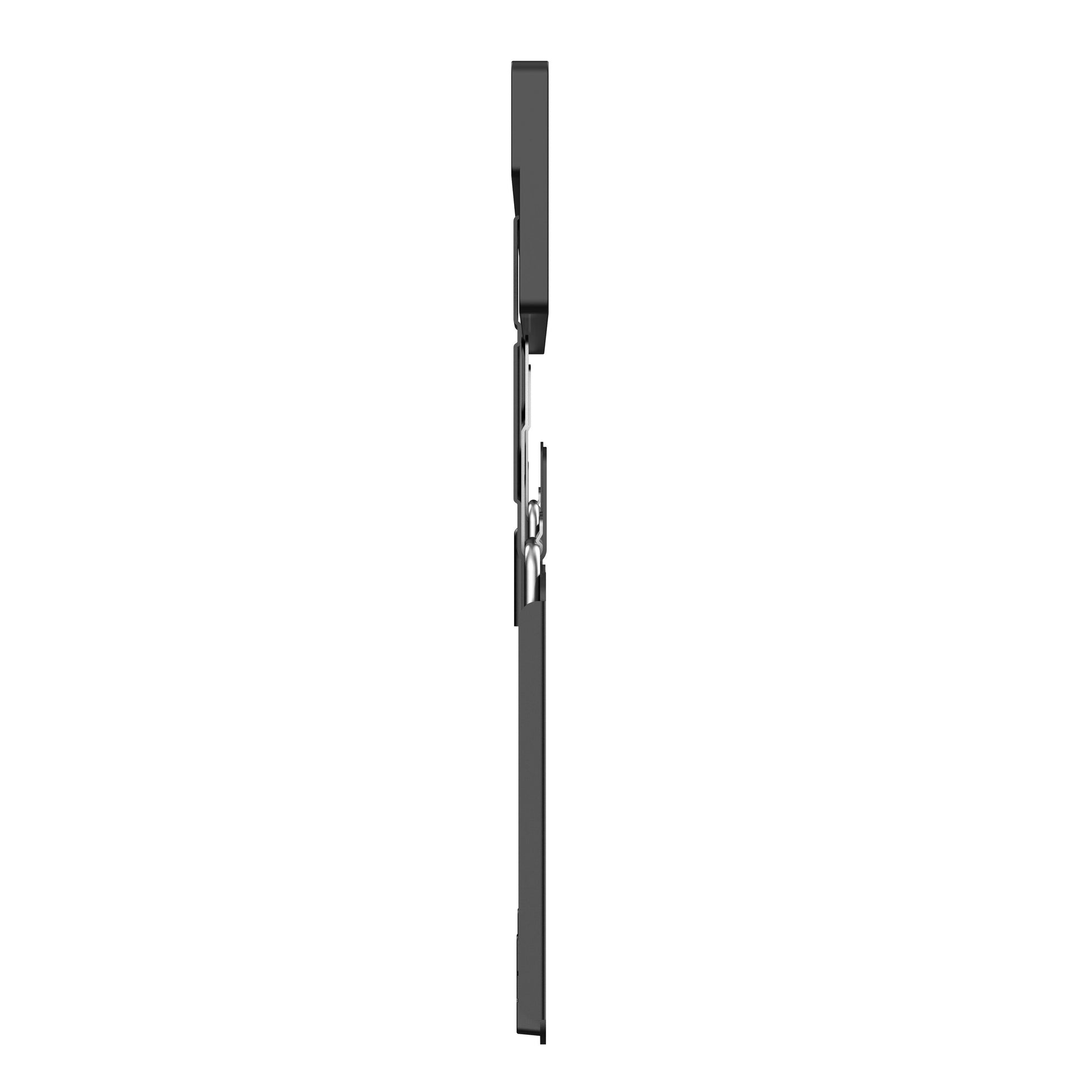 Sideview af tyndt rektangulært TV i tværsnit monteret med Luxorparts Vægbeslag XL til tv fra 43" til 100.