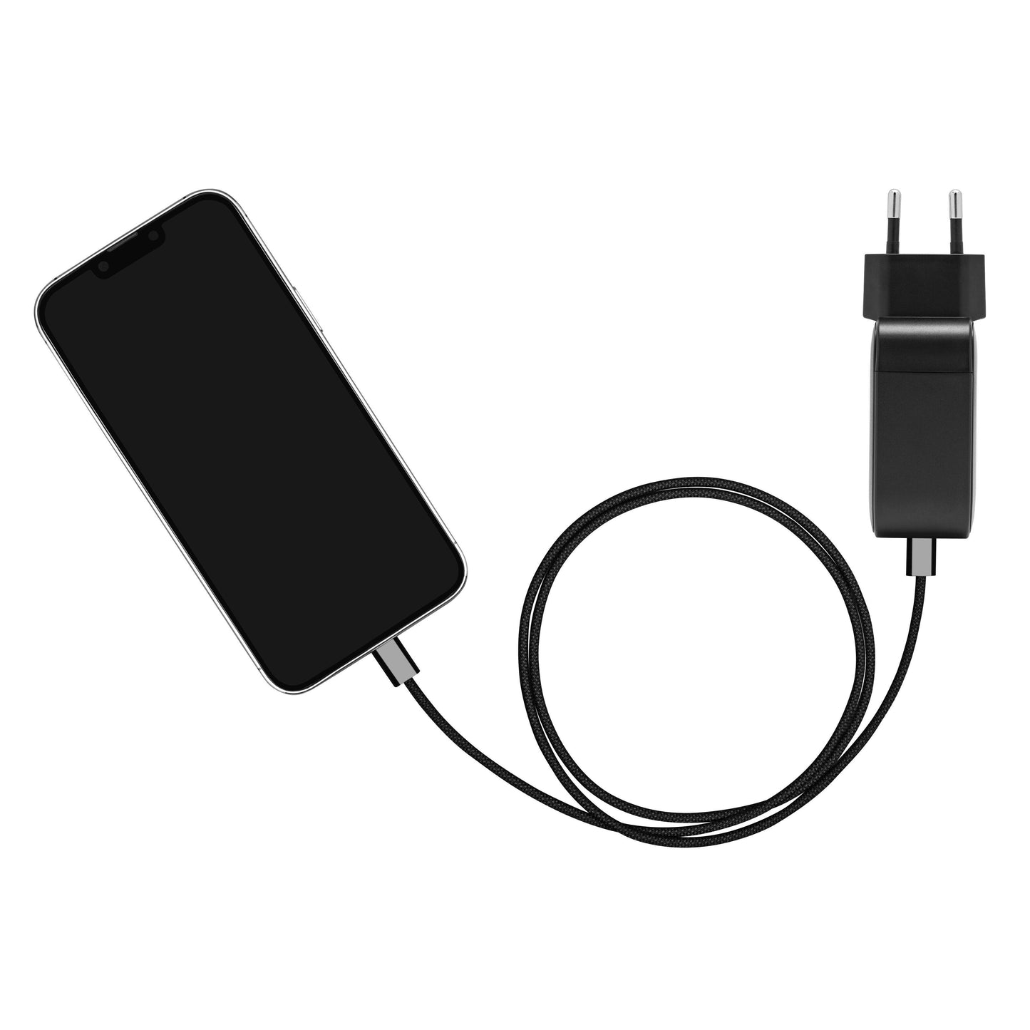 Flettet USB-C 2.0-kabel 240 W sort 2 m.