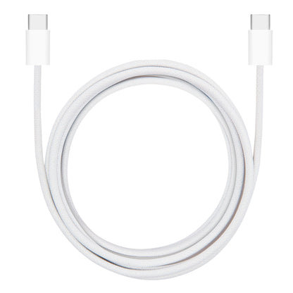 Flettet USB-C 2.0-kabel 2 m med USB-C stik i begge ender understøtter opladning op til 240 W.
