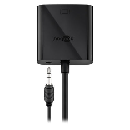 HDMI til VGA-adapter med lyd sort med 3,5mm jack-stik.