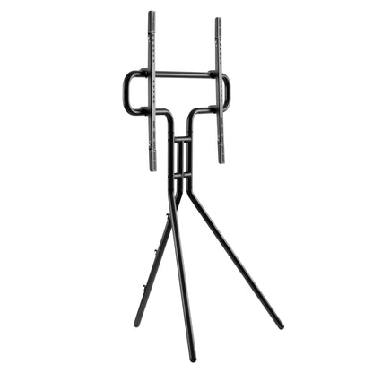 Nikabe Luxorparts gulvstativ til tv 49-70", sort metal tripod bund, justerbart VESA-beslag og støttestænger.