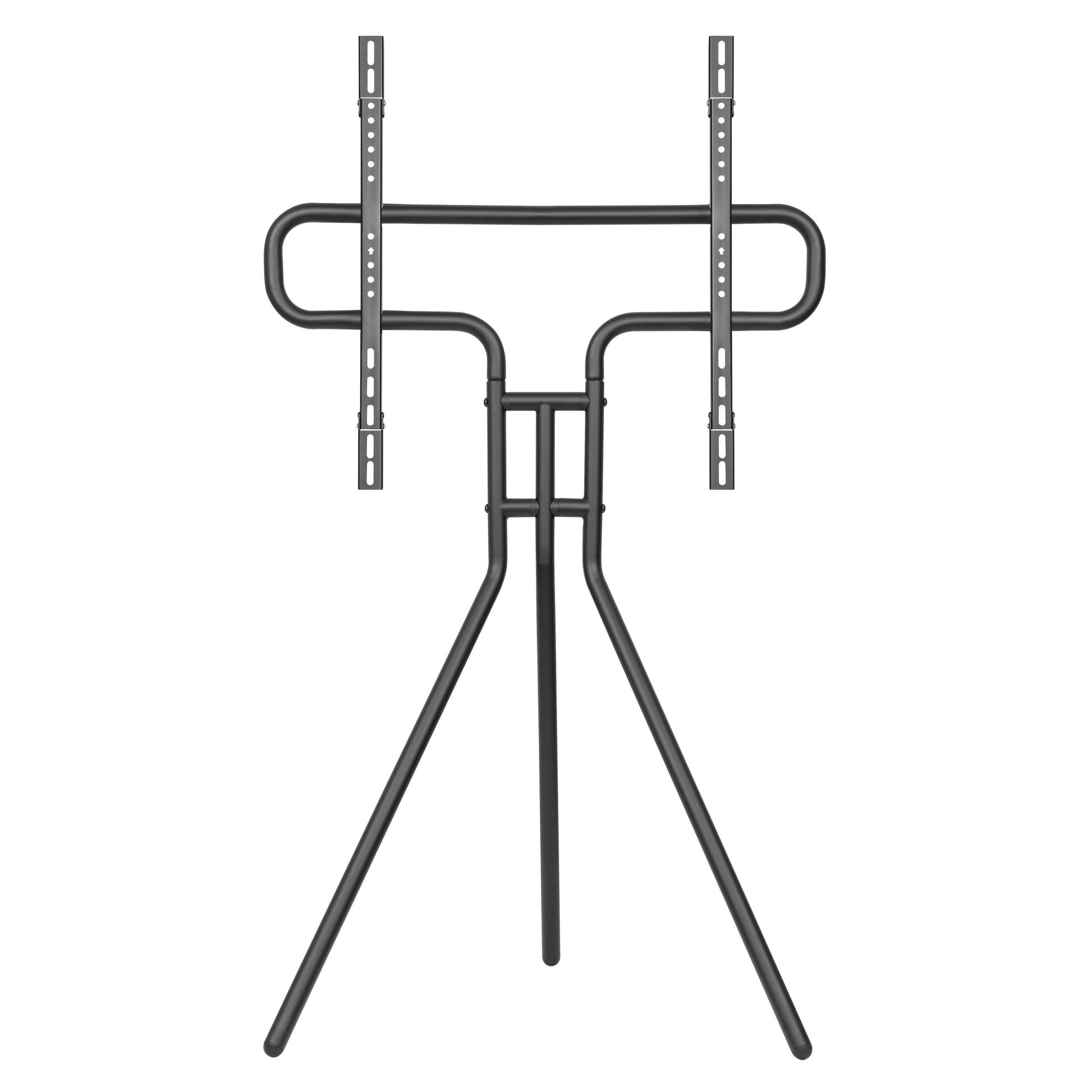 Nikabe Luxorparts gulvstativ til tv 49-70", sort metal, tripod-base med to skrå ben, central støtte, VESA-beslag.