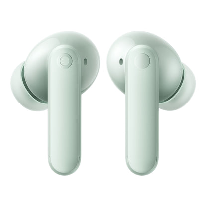 Nothing CMF Buds 2 lysegrønne trådløse in-ear høretelefoner, ovale ørestykker, korte stilke, aktiv støjreduktion.