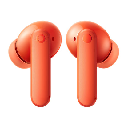 Nothing CMF Buds 2 Orange trådløse ørepropper med silikone ørepropper, lange stænger og aktiv støjreduktion.