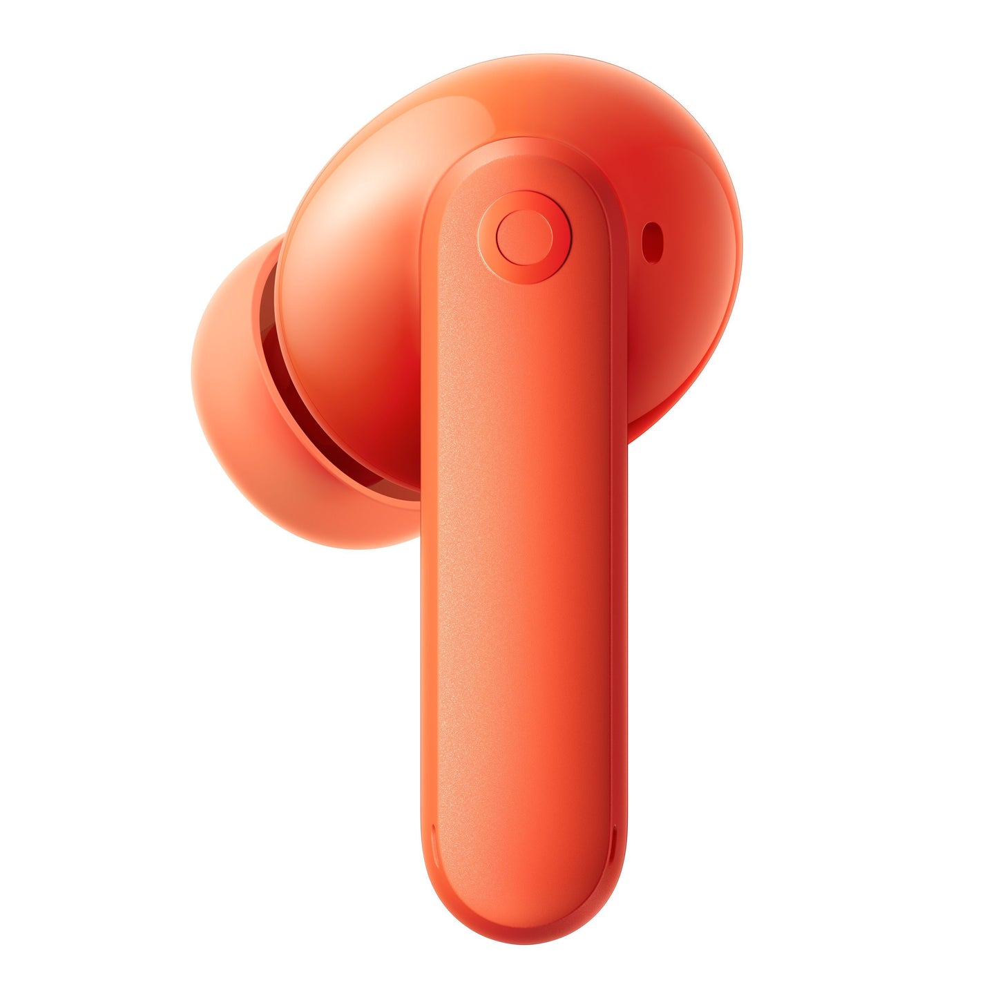 Nothing CMF Buds 2 trådløse høretelefoner, orange, rund øreprop, lige stilk, cirkulær knap, aktiv støjreduktion.