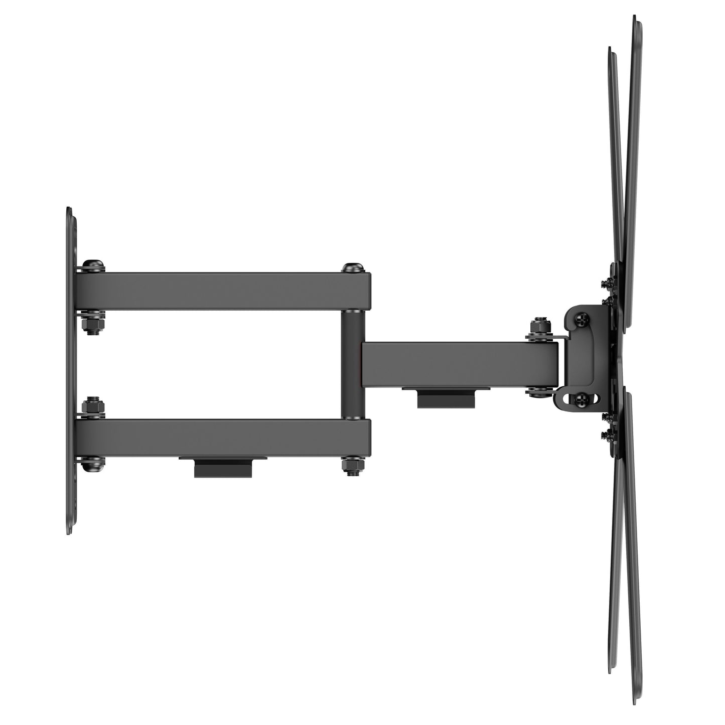 3-leddet sort vægbeslag til skærm 13-55", justerbar arm med tilt, sideprofil, til fladskærms-tv eller monitor.