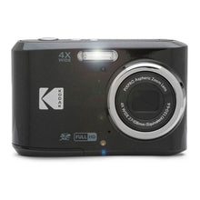 Kodak Pixpro FZ45 digitalkamera 16 MP sort, 4X wide zoom objektiv, flash, FULL HD og SDXC mærkater på fronten.