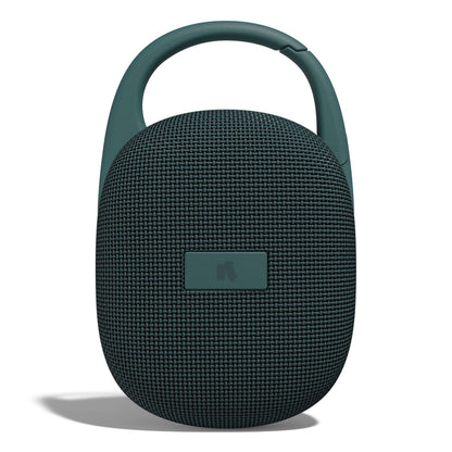 Nomadelic Loud 300 trådløs højttaler grøn, oval, IPX7 vandbeskyttet, struktureret front, integreret bærestrop.