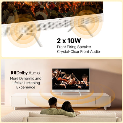 METZ Bærbar 12V Google TV 32", frontvendte højttalere, 2x10W lyd, Dolby Audio.